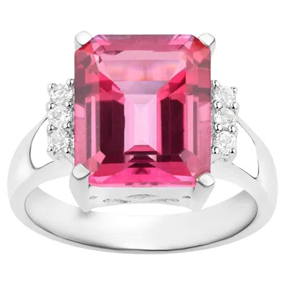 Pre-owned 1stdibs Pink Topaz Cocktail Ring White Topaz Setting 7.38 Carats