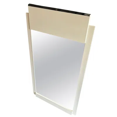 Pre-owned 1stdibs Post Modern White Lacquer Chrome Wall Mirror By Lane