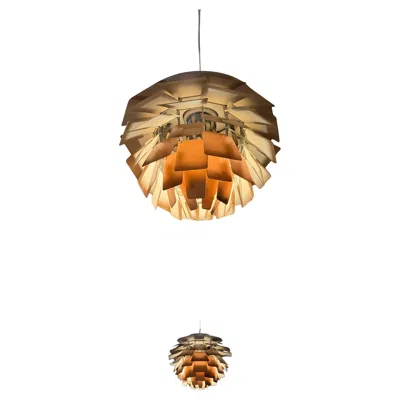 Pre-owned 1stdibs Poul Henningsen Pair Of Mod. Ph Artichoke Lamps In Brown