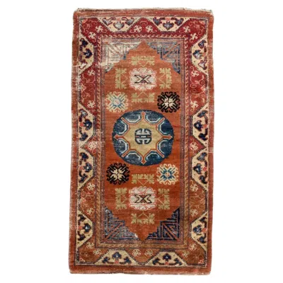 Pre-owned 1stdibs Pretty Distressed Antique Chinese Rug In Brown