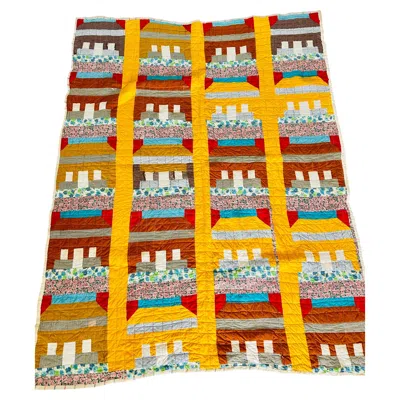 Pre-owned 1stdibs Primitive Schoolhouse Quilt, Circa 1930–1935, Folk Art In Sand