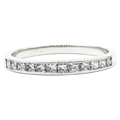 Pre-owned 1stdibs Princess Cut Diamond Bridal Band In 14k White Gold