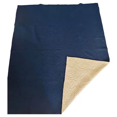 Pre-owned 1stdibs Rare Early 20th Century Whole Cloth Indigo Quilt With Elaborate Hand Quilting In Blue