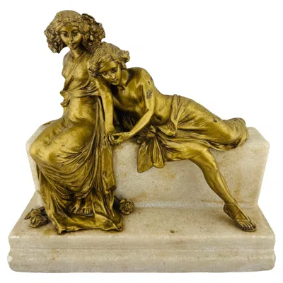 Pre-owned 1stdibs Rare Empire Bronze Sculpture By Carl Kauba, 1890s, Bronze On Marble, Vienna In Gold