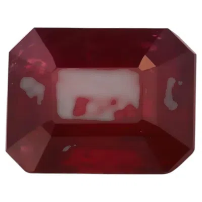 Pre-owned 1stdibs Rare No Heat Natural Mozambique Emerald Cut Red Ruby 3.27ct Grs Certified