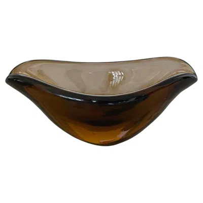 Pre-owned 1stdibs Rare Sculptural Murano Glass 'sunset Colour' Sommerso By Flavio Poli 1950's In Brown