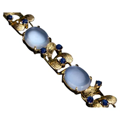Pre-owned 1stdibs Rare Vintage Moonstone And Sapphire Bracelet Ref: 898651 In Blue