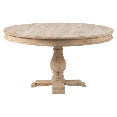 Pre-owned 1stdibs Reclaimed Wood Round Pedestal Dining Table By House Of Jaipur In Brown