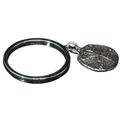 Pre-owned 1stdibs Retired James Avery Sand Dollar Dangle Charm Ring 925 Sterling Silver Size 7 In Brown