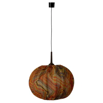 Pre-owned 1stdibs Retro Colorful Thin Fabric Ball Pendant Lamp By Aro Leuchte, 1970s, Germany In Brown