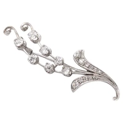 Pre-owned 1stdibs Retro Lily Of The Valley Diamond Brooch, 18k Flower With Old Mine Cut In Multi
