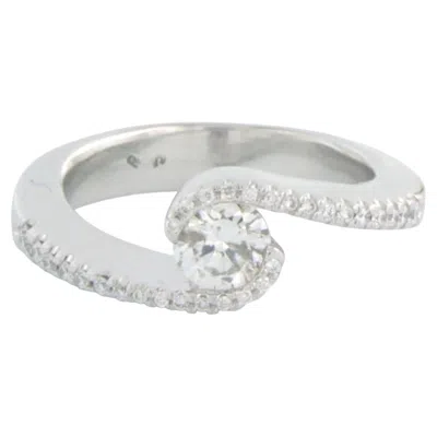 Pre-owned 1stdibs Ring With Brilliant Cut Diamonds Up To 0.55ct 18k White Gold 4.9 Grams