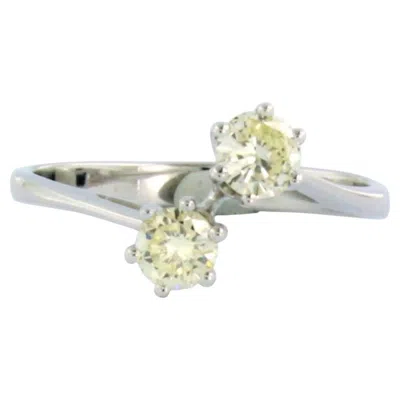 Pre-owned 1stdibs Ring With Brilliant Cut Diamonds Up To 0.60ct 18k White Gold