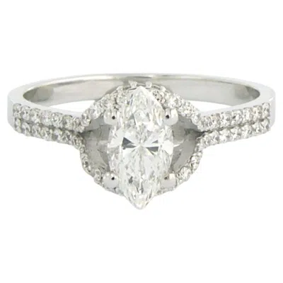 Pre-owned 1stdibs Ring With Marquise And Brilliant Cut Diamonds Up To 0.93ct 14k Gold 2.8 Gram In Multi