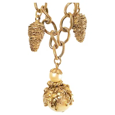 Pre-owned 1stdibs Robert Goosens Coco Chanel Gilt Lostwaxcast Pearltalisman & Charms Chain Sautoir In Multi