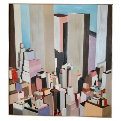 Pre-owned 1stdibs Ronald Mallory Attribute Oil On Canvas Signed And Dated 80 In Gray
