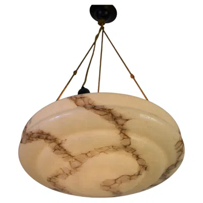 Pre-owned 1stdibs Round Art Deco Glass Pedant Lamp, 1930s, Germany In Brown