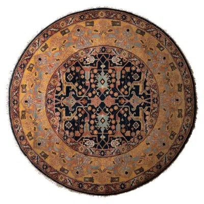 Pre-owned 1stdibs Round Indo-persian Rug, C. 1960 In Brown