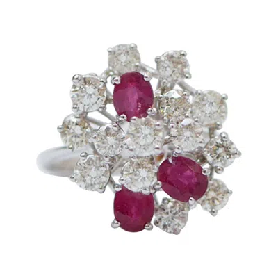 Pre-owned 1stdibs Rubies, Diamonds, White Gold Ring.