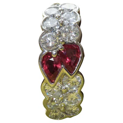 Pre-owned 1stdibs Ruby Diamond Ring Platinum 0.72 Ct 1.11 Ct High Quality Gems And Handcrafted In Multi
