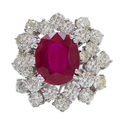 Pre-owned 1stdibs Ruby, Diamonds, White Gold Ring.