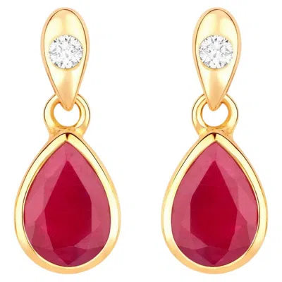 Pre-owned 1stdibs Ruby Earrings Diamonds 1.64 Carats 10k Yellow Gold