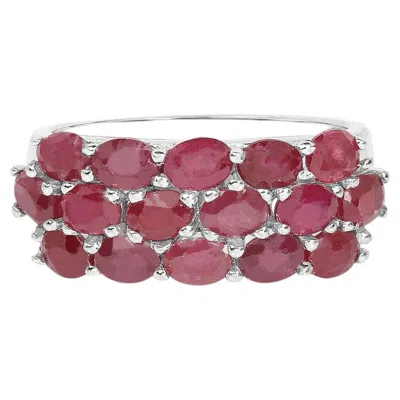 Pre-owned 1stdibs Ruby Ring 3.5 Carats Sterling Silver In Multi