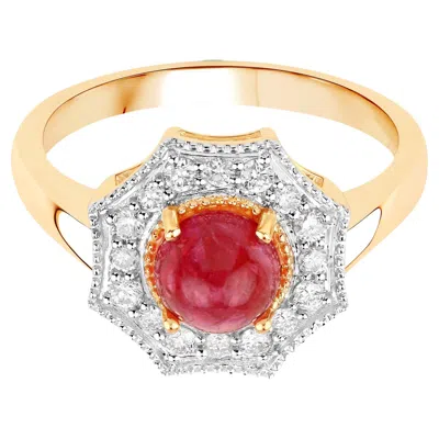 Pre-owned 1stdibs Ruby Ring With Diamonds 2.01 Carats 14k Yellow Gold
