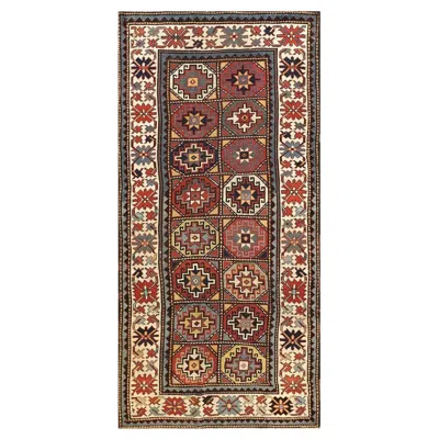 Pre-owned 1stdibs Rugsonnet Colorful Jewel Tones Antique Tribal Geometric Caucasian Moghan Rug In Brown