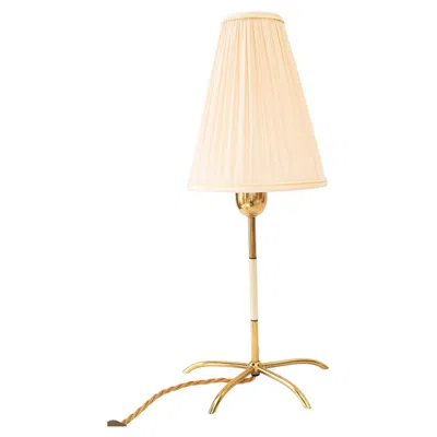 Pre-owned 1stdibs Rupert Nikoll Table Lamp With Fabric Shade Vienna Around 1950s In Orange