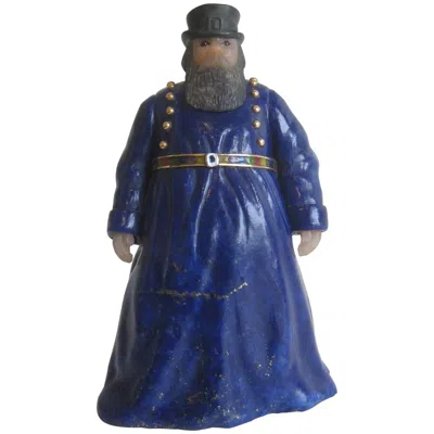 Pre-owned 1stdibs Russian Carved Coachman 18-karat Gold Enamel Lapis Figure In Purple