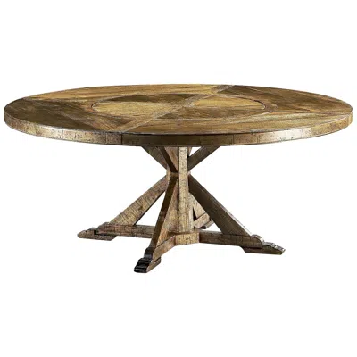 Pre-owned 1stdibs Rustic Round Dining Table, Medium Brown