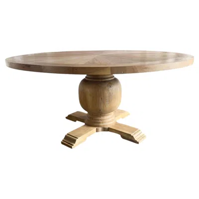 Pre-owned 1stdibs Rustic Walnut Pedestal Dining Table By Miamar Home In Brown