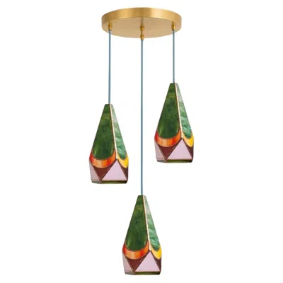 Pre-owned 1stdibs Sabrina Moon Three Pendant Chandelier In Brown