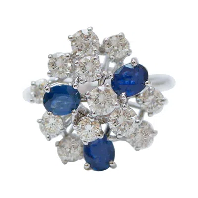 Pre-owned 1stdibs Sapphires, Diamonds, White Gold Ring.