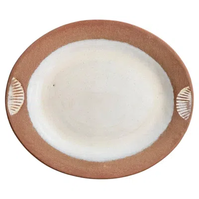Pre-owned 1stdibs Scallop Platter In Brown