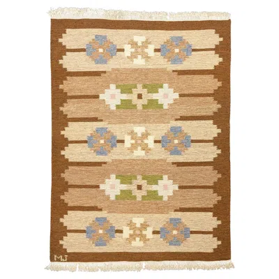 Pre-owned 1stdibs Scandinavian Rug Signed Mj In Sand