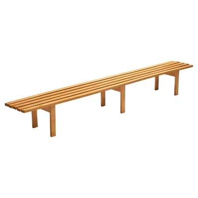 Pre-owned 1stdibs Scandinavian Slatted Bench In Solid Wood In Brown