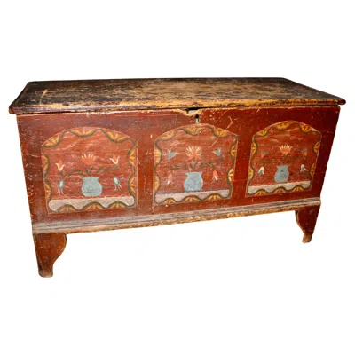 Pre-owned 1stdibs Schoharie County Ny Painted Blanket Chest In Brown
