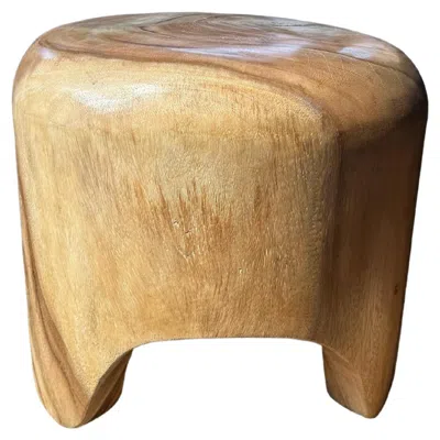 Pre-owned 1stdibs Sculptural Side Table Solid Mango Wood With Arched Legs In Brown