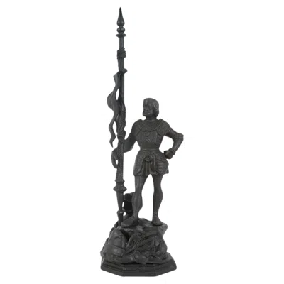 Pre-owned 1stdibs Sculpture "knight With A Standard", Sverdlovsk Cast Iron Foundry, Russia (ussr) In Black