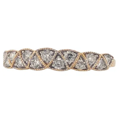 Pre-owned 1stdibs Seraphine 14k Yellow Gold Diamond Ring, 0.40 Ctw, Milgrain Band, Vintage Style