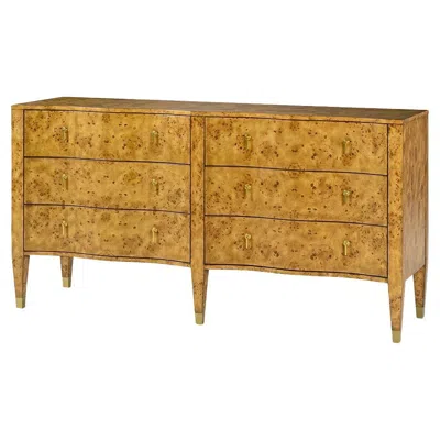 Pre-owned 1stdibs Serpentine Burl Wood Dresser In Brown