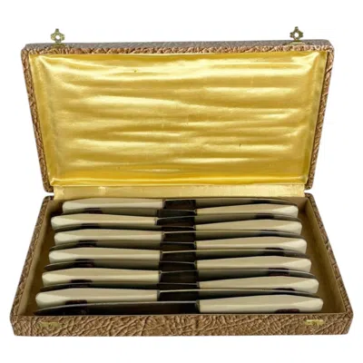 Pre-owned 1stdibs Set Of 12 Bakelite Knives, France, 1970s In Brown