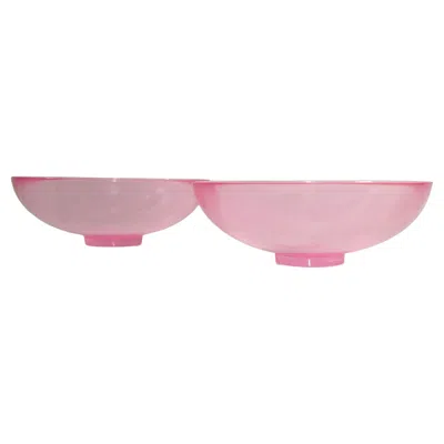 Pre-owned 1stdibs Set Of 2 Light Pink Large Polished Fiberglass Bowls Space Age Op Art