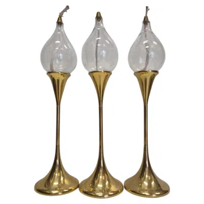 Pre-owned 1stdibs Set Of 3 Freddie Andersen Design Oil Lamps / Candlesticks In Brown