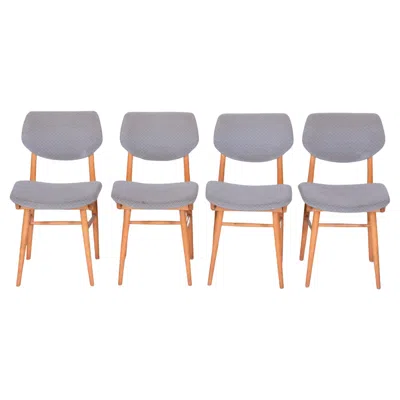 Pre-owned 1stdibs Set Of Four Original Mid-century Modern Chairs, Beech, Czech, 1960s In Brown