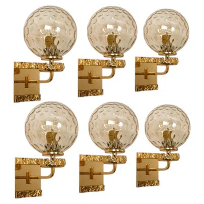 Pre-owned 1stdibs Several Gold-plated Glass Wall Lights In The Style Of Brotto, Germany 1970