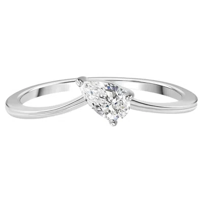 Pre-owned 1stdibs Si H-i Natural Pear Cut Diamond Engagement Ring In 18k White Gold Fine Jewelry