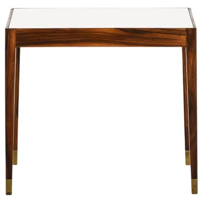 Pre-owned 1stdibs Side Table In Rosewood And Glass, 1960's In Brown